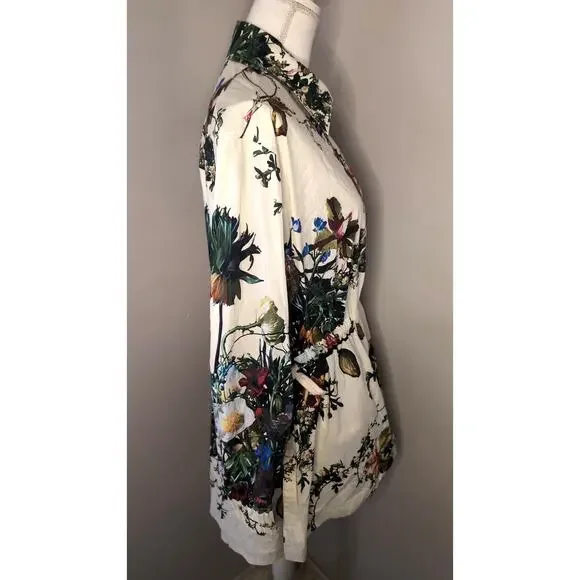 Adam Lippes Botanical Floral Zip Front Fit & Flare Jacket Size M - Picture 5 of 11
